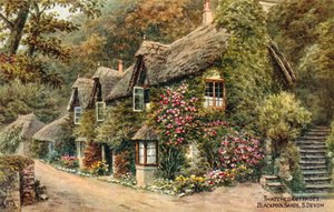 Thatched Cottages, Blackpool Sands, South Devon by Alfred Robert Quinton