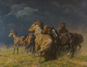 Horses in the Storm Wind
