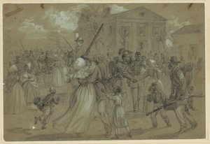 African American Soldiers Mustered Out at Little Rock, Arkansas by Alfred Rudolph Waud