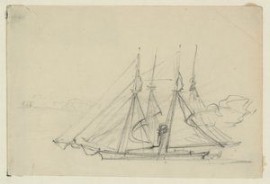 Two Sailing Ships by Alfred Rudolph Waud