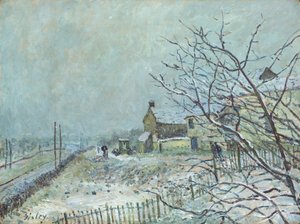 First Snow at Veneux-Nadon by Alfred Sisley