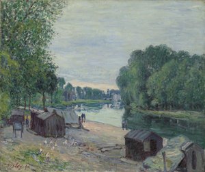 Huts at the Edge of the Loing by Alfred Sisley