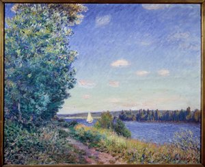 The water path at Sahurs. Painting by Alfred Sisley (1839-1899) by Alfred Sisley