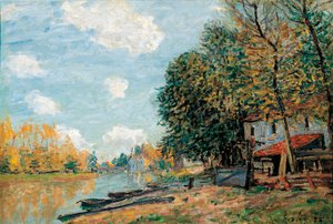 Moret, The Banks of the River Loing by Alfred Sisley