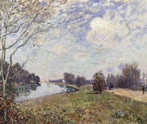 The Thames at Hampton Court, East Molesey by Alfred Sisley