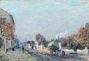 A Street in Marly (Painting by Alfred Sisley) by Alfred Sisley