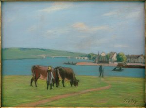 Cows on the Banks of the Seine at Saint-Mammès by Alfred Sisley