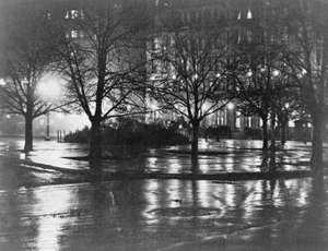 Reflections, night, New York by Alfred Stieglitz