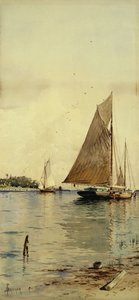 Drying the Sails, Oyster Boats, Patchogue, Long Island