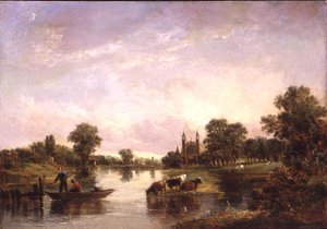 View of Eton College from the Thames by Alfred Vickers