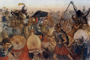 Battle of Lake Trasimene, Italy, Second Punic War, 217 BC by Alfred Wallis Mills