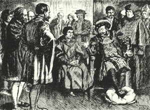 Sir Thomas More at the Court of Henry VIII, resisting the king