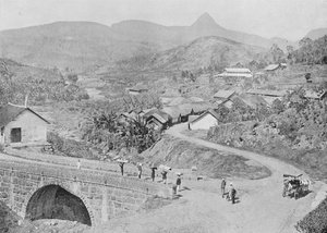 View of Maskeliya showing Adams Peak, c. 1890, 1910 by Alfred William Amandus Plate