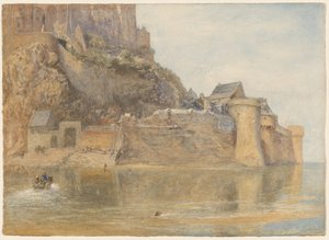 The Ramparts, Mont St. Michel, France by Alfred William Hunt