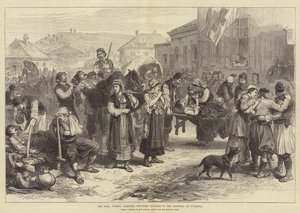 The War, Women carrying Wounded Soldiers to the Hospital at Ivanitza