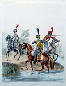 Napoleonic Army: Hussars. Engraving by Alfred De Marbot (19th century) 1806 by Alfred de (after) Marbot