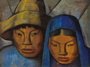 The Couple in Blue by Alfredo Ramos Martinez