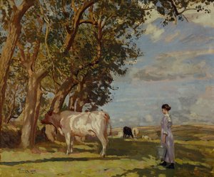 Summer Mornings, A Milk Maid and Cattle