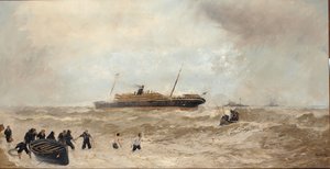 Wreck of the Delhi off Cape Spartel by Algernon Yockney