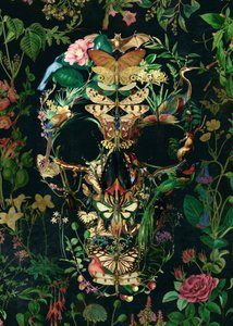 Dark Botanical Skull