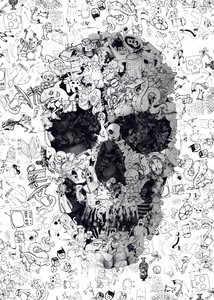 Intricate Doodle Skull by Ali Gulec
