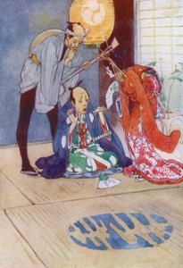 Illustration for The Story of The Mikado (colour litho)