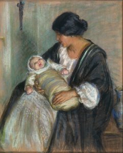 Mother and Crying Baby by Alice Pike Barney