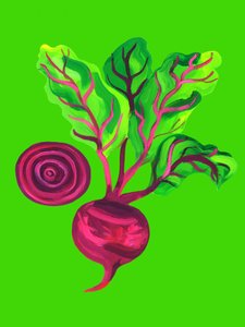 Beetroot Swirl Green by Alice Straker