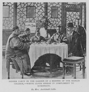 Dinner Party in the Garden of a Member of the Hanlin College, White Cloth Spread in Compliment to Europeans