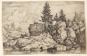 Pine Trees by a Cottage by Allaert van Everdingen