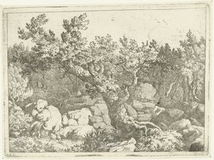 Landscape with Hunter by Large Tree