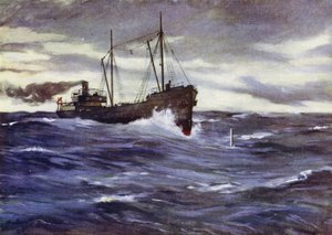 The Collier Thordis About to Ram a German Submarine by Allan (after) Stewart