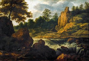 Landscape with Saw-Mill by Allart van Everdingen