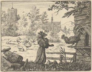 Renard, Disguised as a Monk, Gains the Confidence of the Rooster, 1650-75