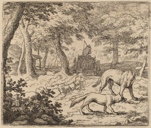 Reynard and the Wolf before the Fish Cart by Allart van Everdingen