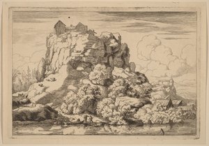 River at the Foot of a High Rock by Allart van Everdingen
