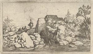 The Horseman on the Stone Bridge by Allart van Everdingen