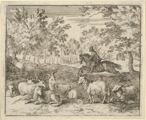 The Shepherd on Horseback Chases the Stag by Allart van Everdingen