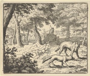 The Wolf Accuses Renard of Eating the Fish that He Stole by Allart van Everdingen