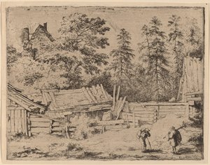 Three Cottages by Allart van Everdingen