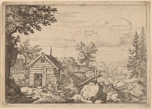 Two Men in the Doorway of a Hut