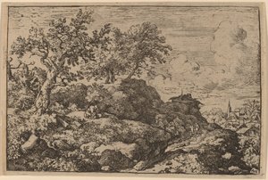 Two Peasants Seated on a Hill by Allart van Everdingen
