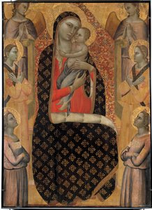 The Majestic Virgin Surrounded by Six Angels by Allegretto Nuzi