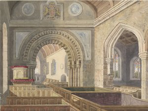 Interior of Longdon Church by Allen Edward Everitt