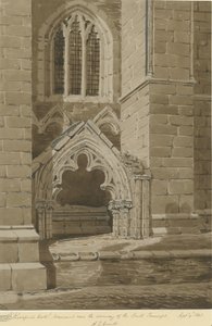 Lichfield Cathedral - South Transept: Red Sepia Drawing, 9 Sep 1842 by Allen Edward Everitt