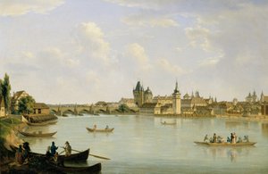 View of Prague with the Moldau Bridge (Charles Bridge) by Alois von Saar