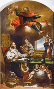 St Paul appears to St Albert the Great and St Thomas of Aquinas