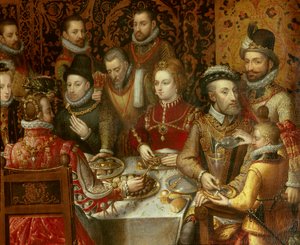 The banquet of the monarchs of the house of Austria (detail) by Alonso Sánchez Coello