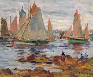 The Harbour at Concarneau by Aloysius C. O