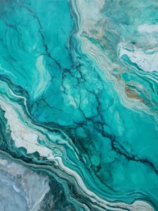 Abstract Patterns With Swirling Turquoise